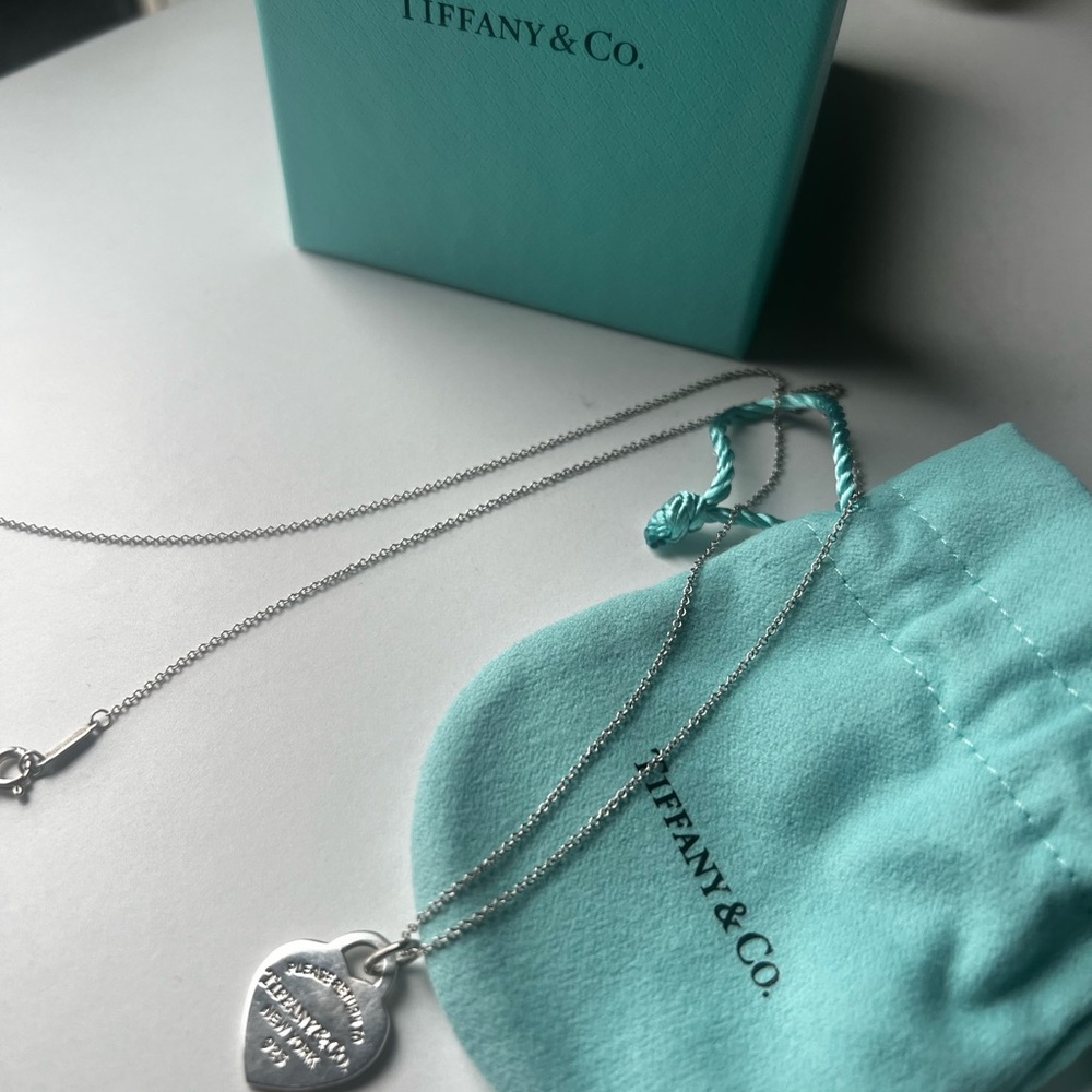 Tiffany & Co. Silver Heart Pendant Necklace, Medium, 24” Chain